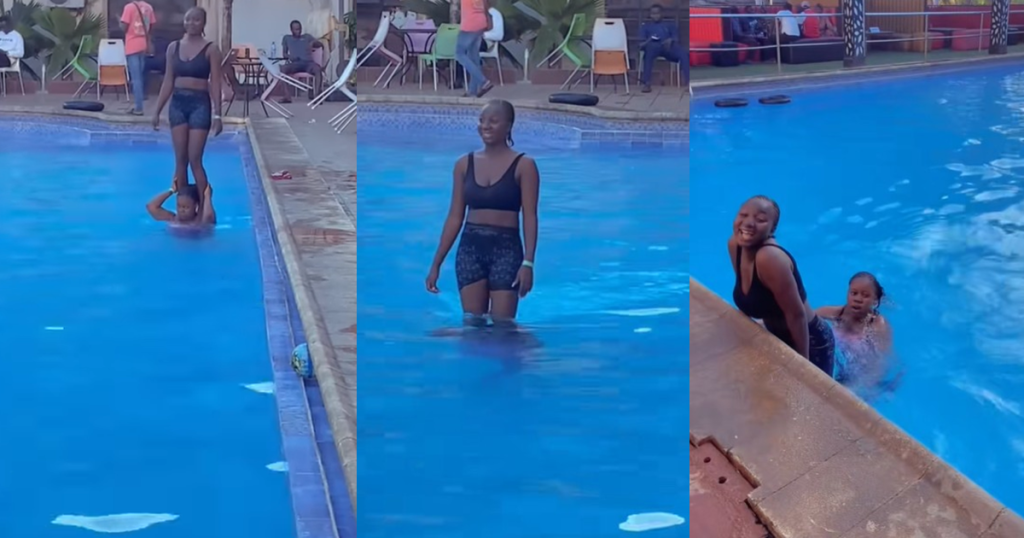 “new-challenge,-guys”-–-lady-says-as-she-walks-underwater-with-her-friend-standing-on-her-shoulders-(watch)