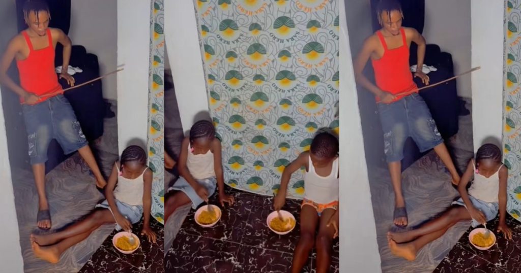 “they-must-finish-the-food”-–-man-attempts-to-disc!pline-his-kids-for-refusing-to-eat-(watch)