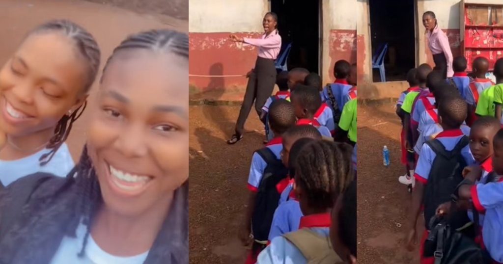 lady-says-her-friend-took-the-nysc-seriously-following-her-funny-performance-on-the-assembly-ground-at-her-ppa-in-ebonyi-state-(watch)