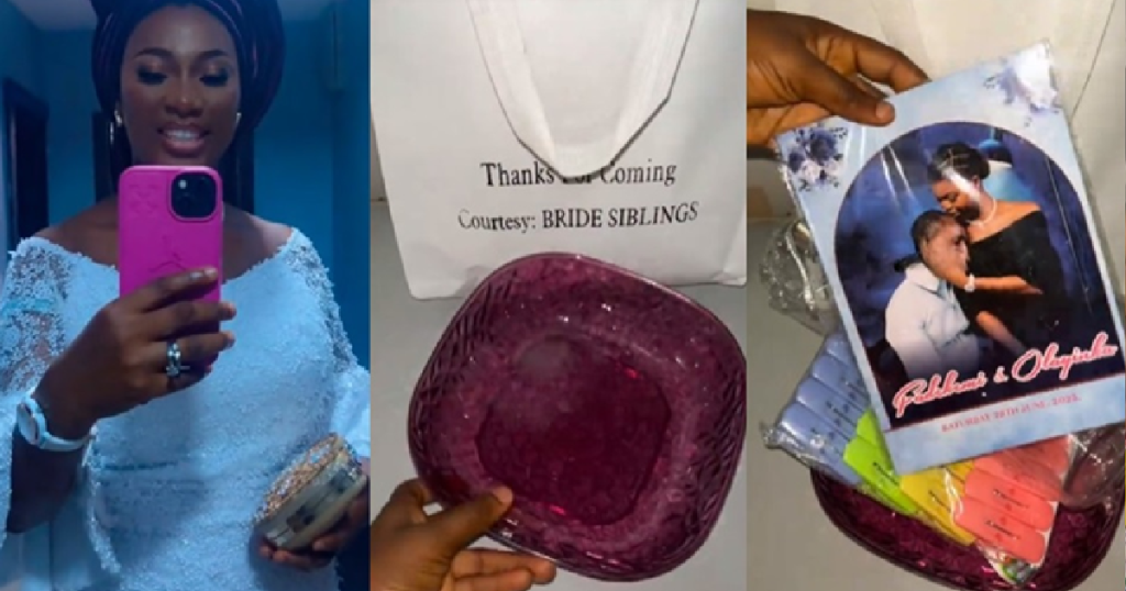 “na-this-kind-party-i-wan-dey-go”-–-lady-shares-impressive-souvenirs-she-got-from-a-wedding-party-(watch)