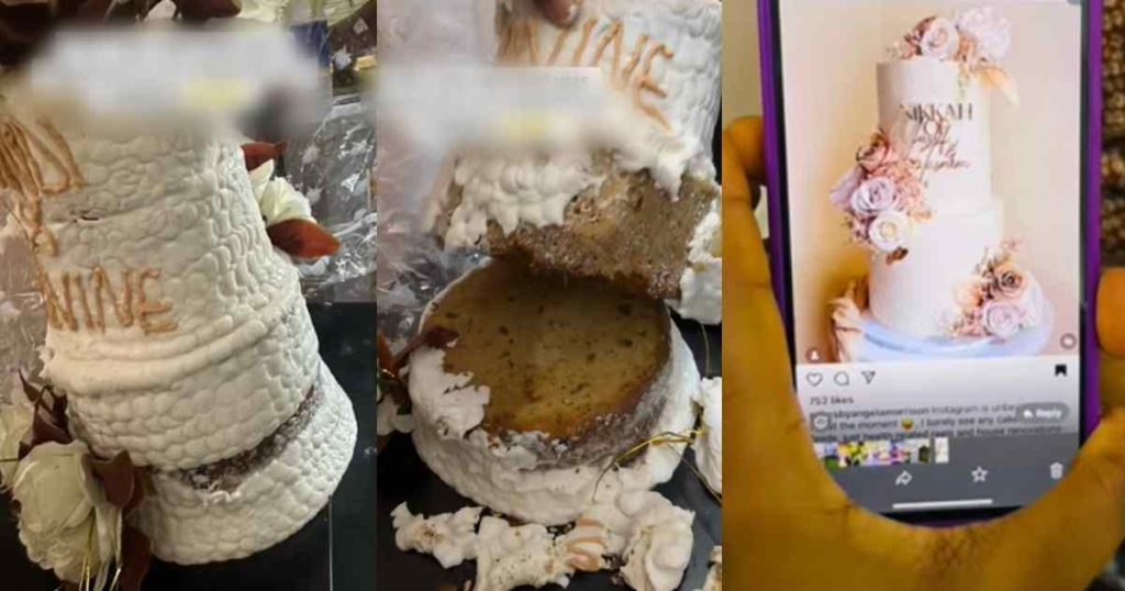 “the-cake-was-too-strong-that-i-couldn’t-even-trim-it”-–-cake-vendor-recounts-how-a-baker-delivered-a-hard,-melting-cake-for-a-friend’s-wedding-(watch)