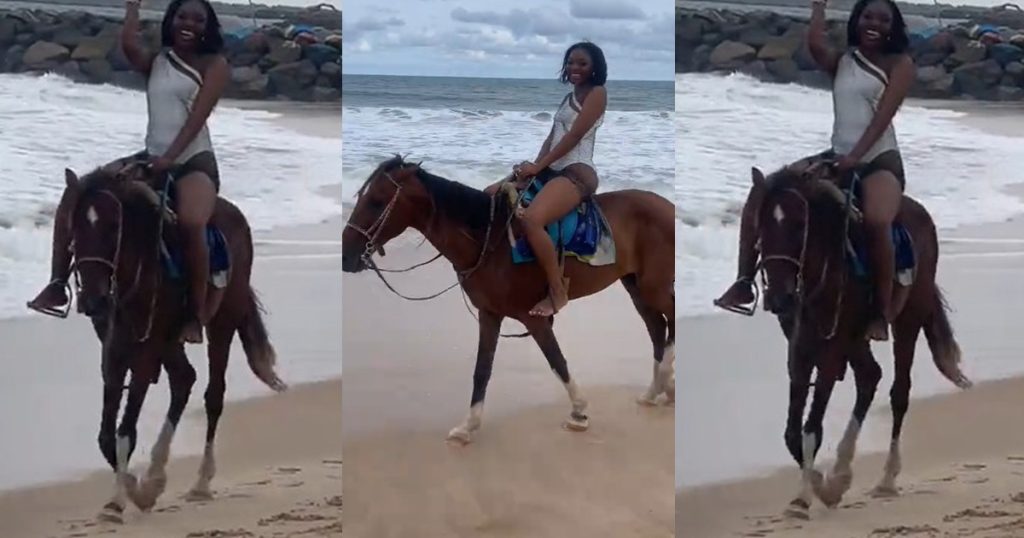 “i-literally-thought-i-was-past-the-age-to-be-scammɘd”-–-lady-lamɘnts-after-paying-₦35,000-for-a-horse-ride-at-a-lagos-beach-(watch)