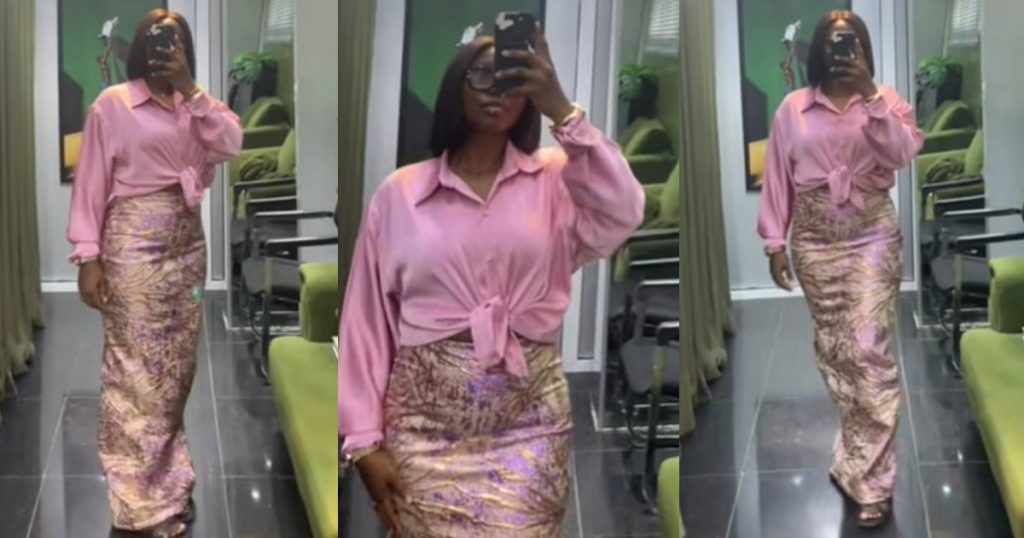“i-didn’t-spend-so-much-money-on-fabric-for-it-to-sit-in-my-wardrobe-for-one-year”-–-lady-says-as-she-wears-an-aso-ebi-skirt-to-work-(watch)
